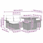 vidaXL Ensemble de canapé de jardin avec coussin 7 Pièces Gris