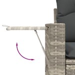 vidaXL Salon de jardin 8 Pièces avec coussins gris clair résine tressée