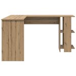 vidaXL Bureau d'angle avec rangement avec étagère chêne artisanal
