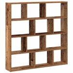 vidaXL Étagère cube murale 12 compartiments vieux bois bois ingénierie