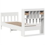 vidaXL Cadre de lit sans matelas blanc 90x190 cm bois de pin massif