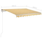 vidaXL Auvent manuel rétractable avec LED 3 5x2 5 m Jaune et blanc