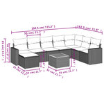 vidaXL Salon de jardin 9 Pièces avec coussins noir résine tressée