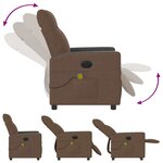 vidaXL Fauteuil inclinable de massage électrique marron tissu