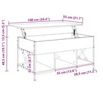 vidaXL Table basse sonoma gris 100x55x50 cm bois d'ingénierie et métal