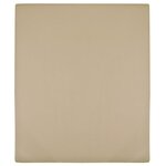vidaXL Draps-housses Jersey 2 Pièces Taupe 90x200 cm Coton