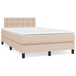 vidaXL Sommier à lattes de lit avec matelas LED cappuccino 120x190 cm