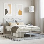 vidaXL Cadre de lit métal sans matelas et tête de lit blanc 120x200 cm