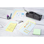 Étui de 100 fiches bristol quadrillé 5x5 perforé 125x200mm Couleurs assorties EXACOMPTA