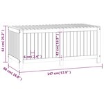 vidaXL Boîte de rangement de jardin Blanc 147x68x64 cm Bois de pin