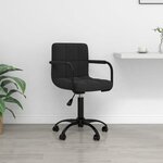 vidaXL Chaise pivotante de bureau Noir Velours
