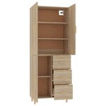 vidaXL Buffet haut Chêne sonoma 69 5x34x180 cm Bois d'ingénierie