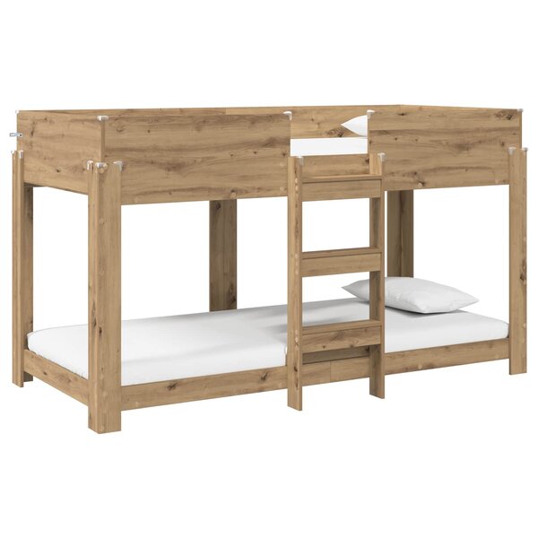 vidaXL Lit Superposé pour Enfants Chêne artisanal 100 x 200 cm