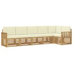 vidaXL Ensemble de canapés d'extérieur 6 pc Blanc et crème Polyester