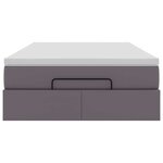 VidaXL Cadre de lit ottoman avec matelas gris 120x200 cm similicuir