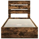 vidaXL Lit de Rangement Chêne fumé 100 x 200 cm Bois d'ingénierie