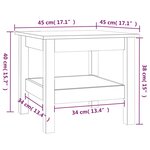 vidaXL Table basse 45x45x40 cm en bois de pin massif