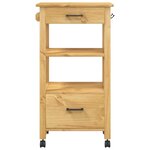 vidaXL Chariot de cuisine MONZA 48x40x90 cm bois massif de pin