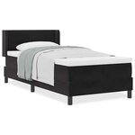 Lit à ressort avec matelas vidaXL Noir 100x200 cm Velours