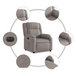 vidaXL Fauteuil inclinable électrique Taupe Tissu