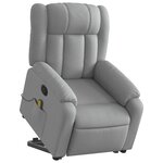 vidaXL Fauteuil de massage inclinable Gris clair Tissu