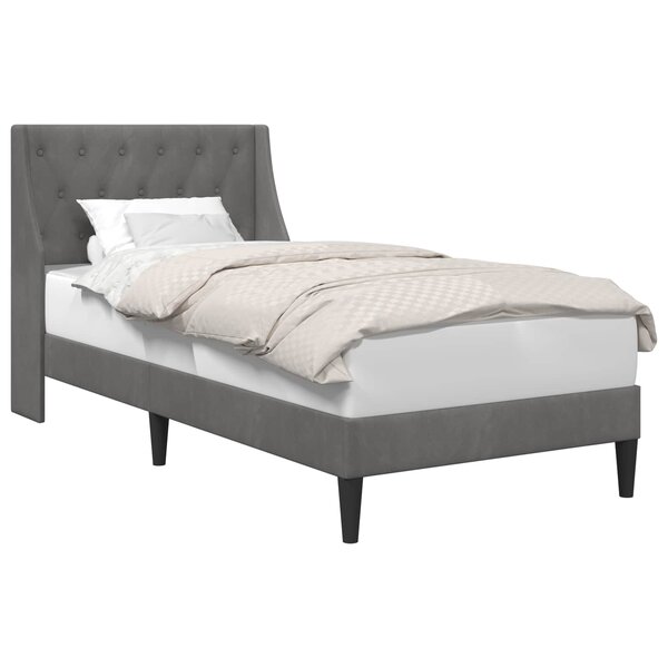 vidaXL Cadre de lit avec tête de lit Gris foncé 90 x 200 cm Velours