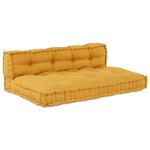 Coussin de canapé palette avec dossier en tissu jaune