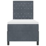 vidaXL Lit à ressort avec matelas et LED Gris foncé 80x200 cm Velours