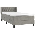 vidaXL Sommier à lattes de lit et matelas Gris clair 90x190 cm Velours