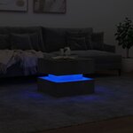 vidaXL Table basse avec lumières LED gris béton 50x50x40 cm