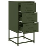 vidaXL Table de chevet vert olive 36x39x78 cm acier
