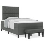 vidaXL Lit à ressorts avec matelas Gris foncé 120 x 200 cm tissu