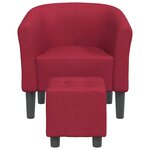 vidaXL Chaise cabriolet avec repose-pied rouge bordeaux tissu