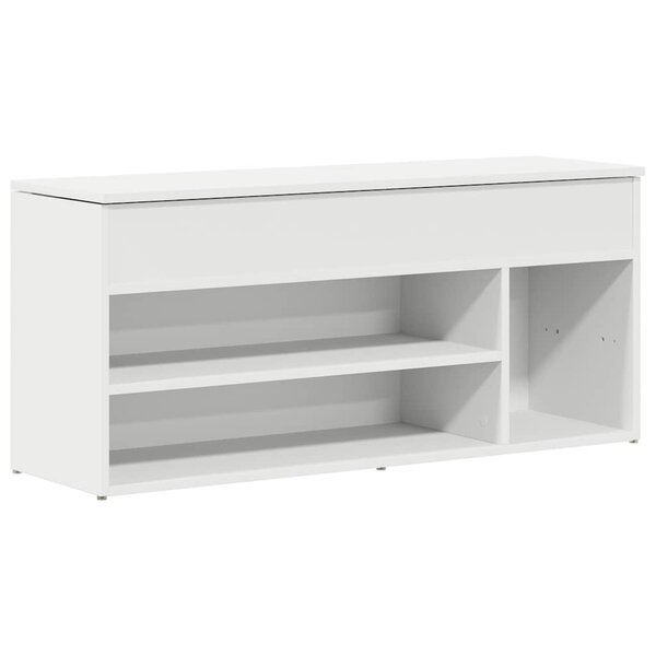 vidaXL Banc à chaussures blanc 102x30 5x45 cm bois d'ingénierie