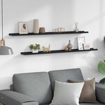 vidaXL Étagères murales 2 Pièces Noir 115x9x3 cm