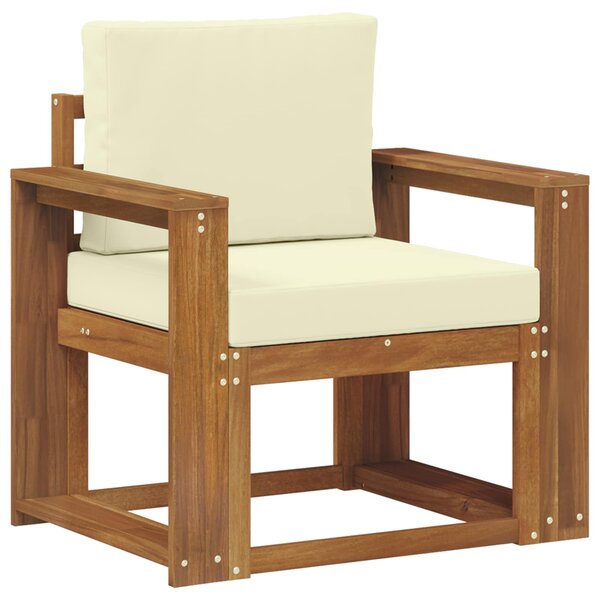 vidaXL Canapé d’extérieur Bois d'acacia massif et polyester Naturel