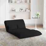 vidaXL Fauteuil de sol ajustable Noir Tissu