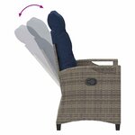 vidaXL Chaise de jardin 2 Pièces gris et bleu marine 56 x 60 x 112 cm