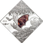 Monnaie THE BAT Animals in Glass Glasswing Argent 10$ Palau 2016