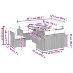 vidaXL Salon de jardin 9 Pièces avec coussins noir résine tressée