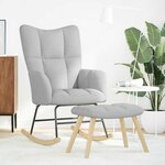 vidaXL Chaise à bascule avec repose-pied gris nuage tissu