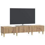 vidaXL Meuble TV 147 x 34 5 x 30 cm Chêne artisanal Bois d'ingénierie