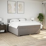 vidaXL Sommier à lattes de lit avec matelas Taupe 180x200 cm Tissu