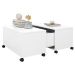 vidaXL Table basse blanc 75x75x38 cm bois d'ingénierie
