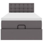 VidaXL Lit ottoman avec matelas gris 90x190 cm similicuir