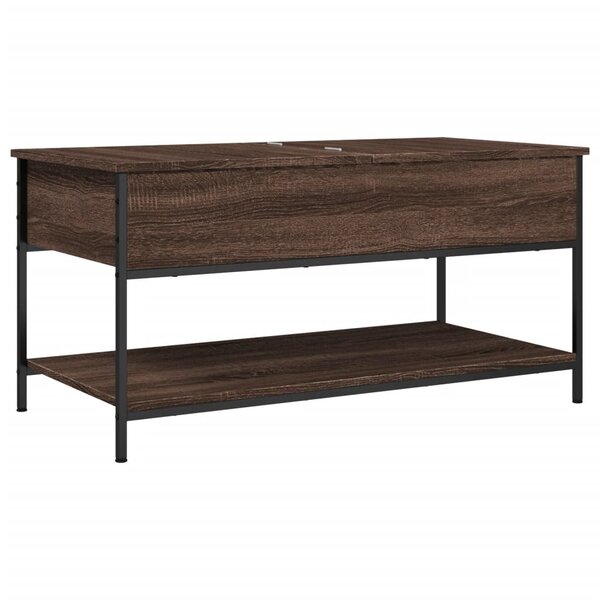 vidaXL Table basse chêne marron 100x50x50cm bois d'ingénierie et métal