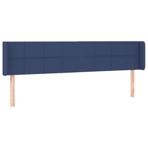 vidaXL Tête de lit avec oreilles Bleu 203x16x78/88 cm Tissu