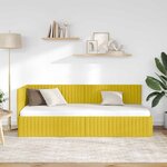 vidaXL Cadre de lit d'angle Jaune 80 cm x 200 cm tissu