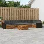 vidaXL Ensemble de canapés d'extérieur 7 Pièces Naturel et Anthracite