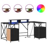 vidaXL Bureau Chêne noir 182 x 101 x 87 5 cm Bois d'ingénierie